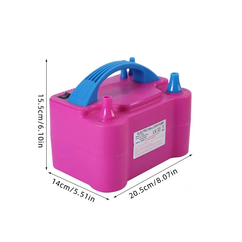 Bomba Eléctrica para Inflar Globos con Doble Boquilla – Fiestas y Decoraciones