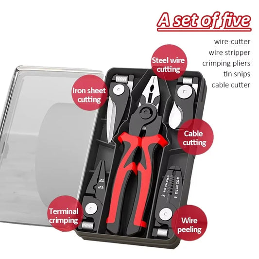 Alicate Pelacables 5 en 1 con Cabezales Intercambiables