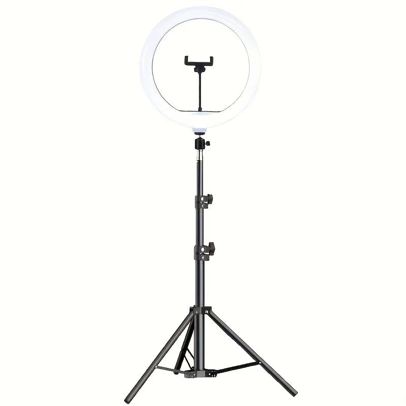 Kit de Luz LED RGB 10” con Trípode Ajustable y Soporte para Celular