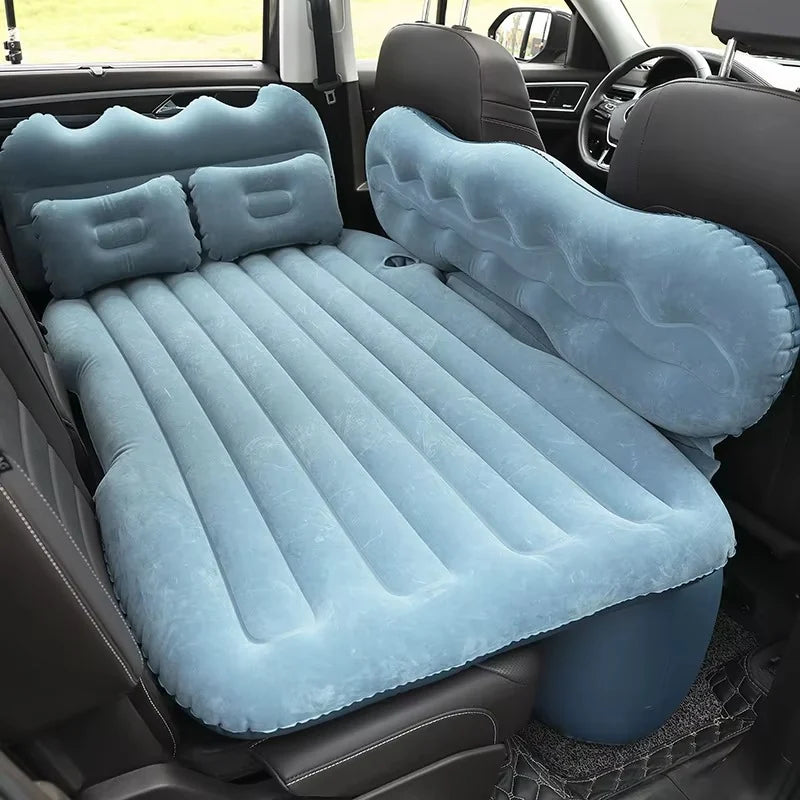 Colchón Inflable para Auto con Bomba y Cojines – Descanso Cómodo en Viajes