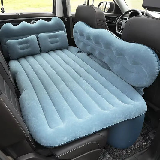 Colchón Inflable para Auto con Bomba y Cojines – Descanso Cómodo en Viajes