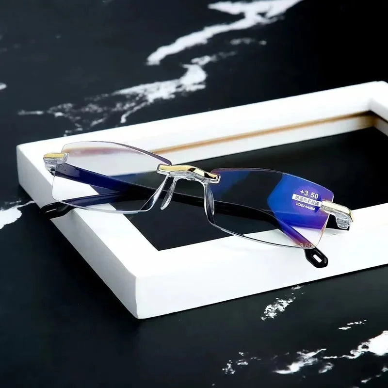 Gafas de Lectura Sin Marco con Filtro de Luz Azul – Visión Clara y Estilo Ligero