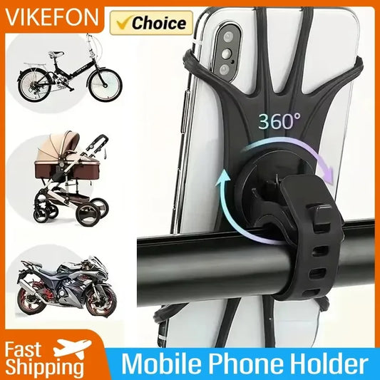 Soporte de Celular para Bicicleta y Moto – Silicona Flexible con Rotación 360° | Universal
