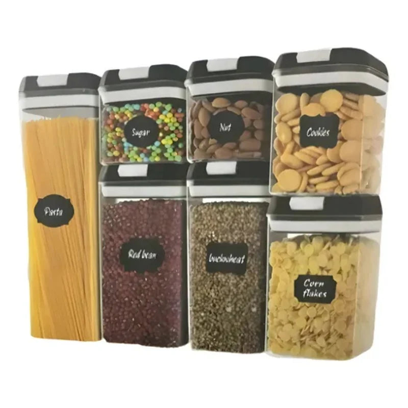 Set x7 Contenedores Herméticos para Despensa – Organiza Pasta, Granos y Especias
