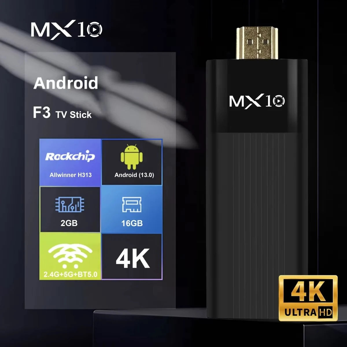TV Stick Android 4K Quad Core con WiFi 2.4G/5G – Convierte tu Televisor en Smart TV