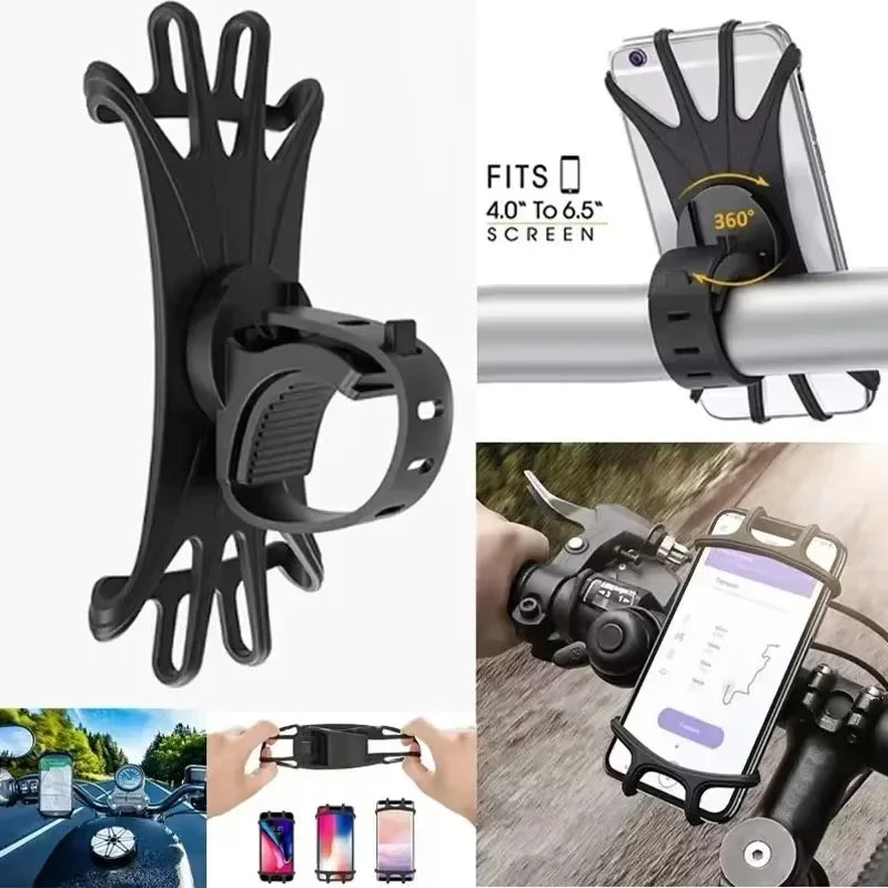 Soporte de Celular para Bicicleta y Moto – Silicona Flexible con Rotación 360° | Universal