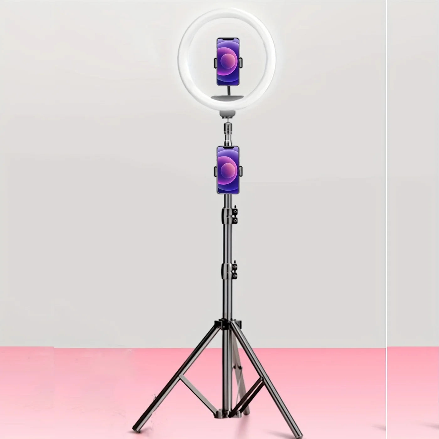 Kit de Luz LED RGB 10” con Trípode Ajustable y Soporte para Celular