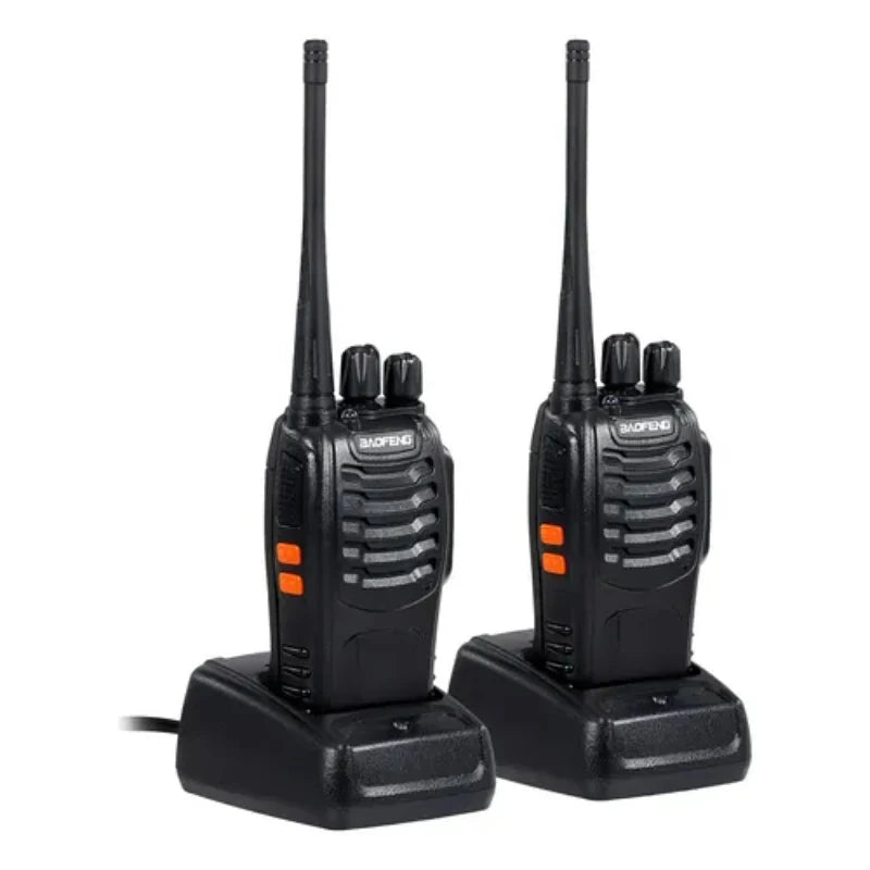 Kit x2 Radios Comunicadores UHF 16 Canales con Auriculares para Trabajo y Seguridad