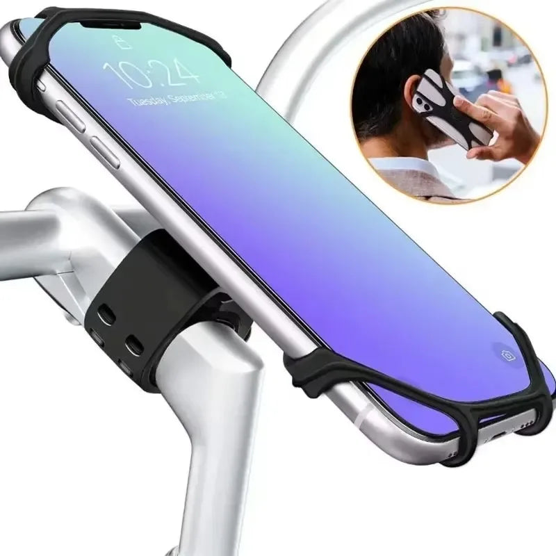 Soporte de Celular para Bicicleta y Moto – Silicona Flexible con Rotación 360° | Universal