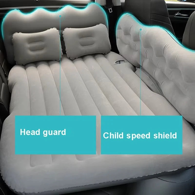 Colchón Inflable para Auto con Bomba y Cojines – Descanso Cómodo en Viajes