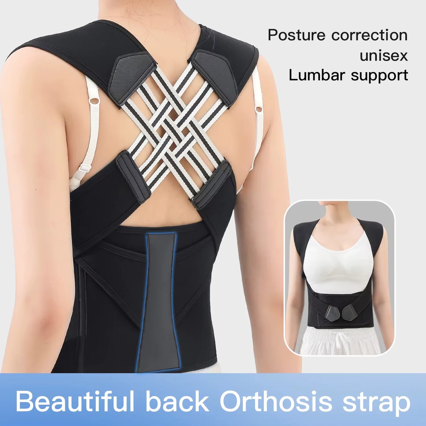 Corrector de Postura Ajustable para Espalda y Hombros – Soporte Lumbar Unisex