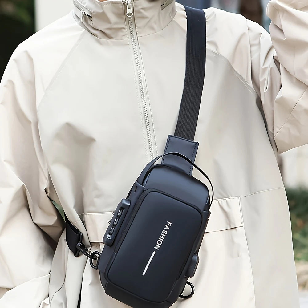Bolso Manos Libres Antirrobo para Hombre con Clave y Correa Ajustable