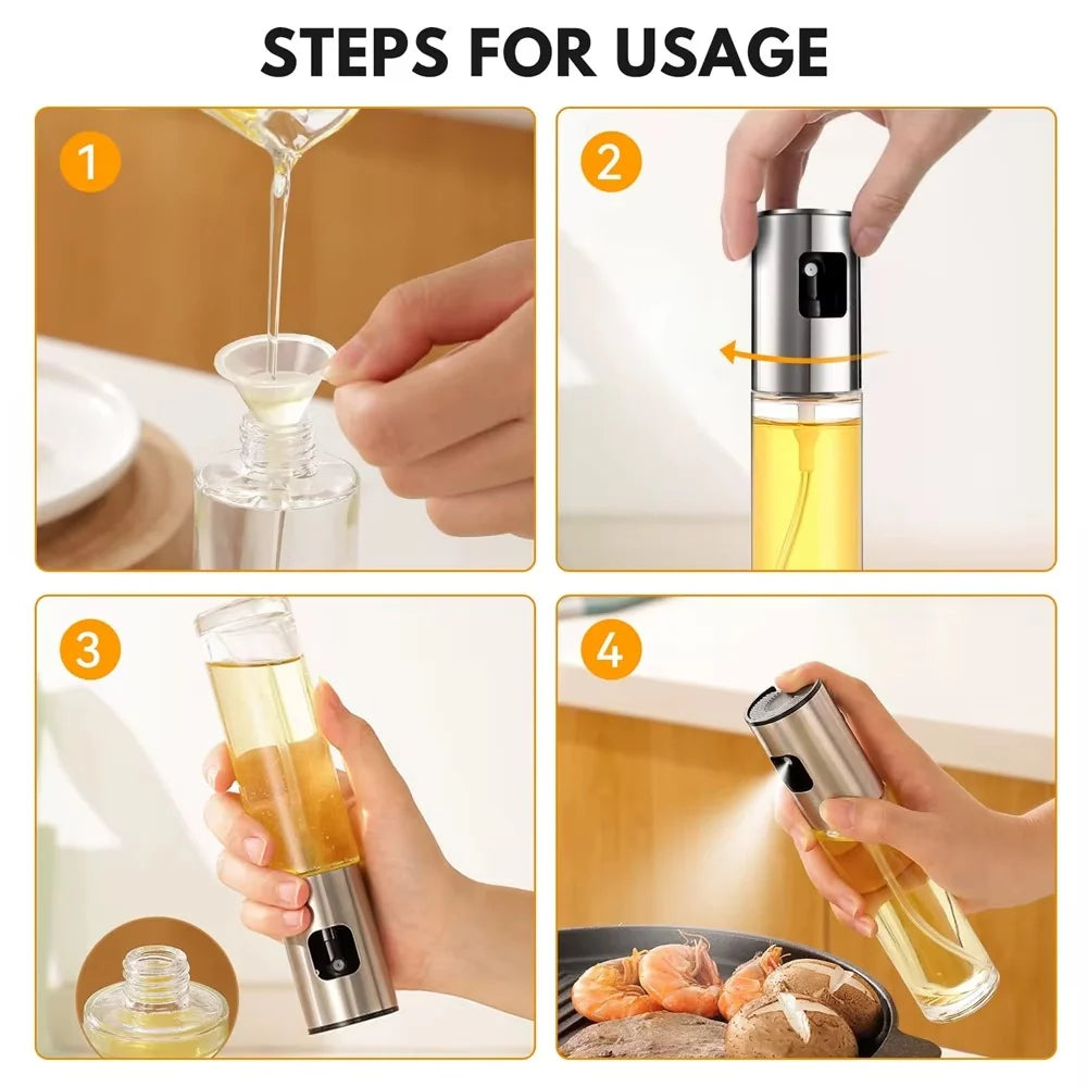 Rociador de Aceite en Vidrio para Cocina | Spray Práctico para Air Fryer y Ensaladas