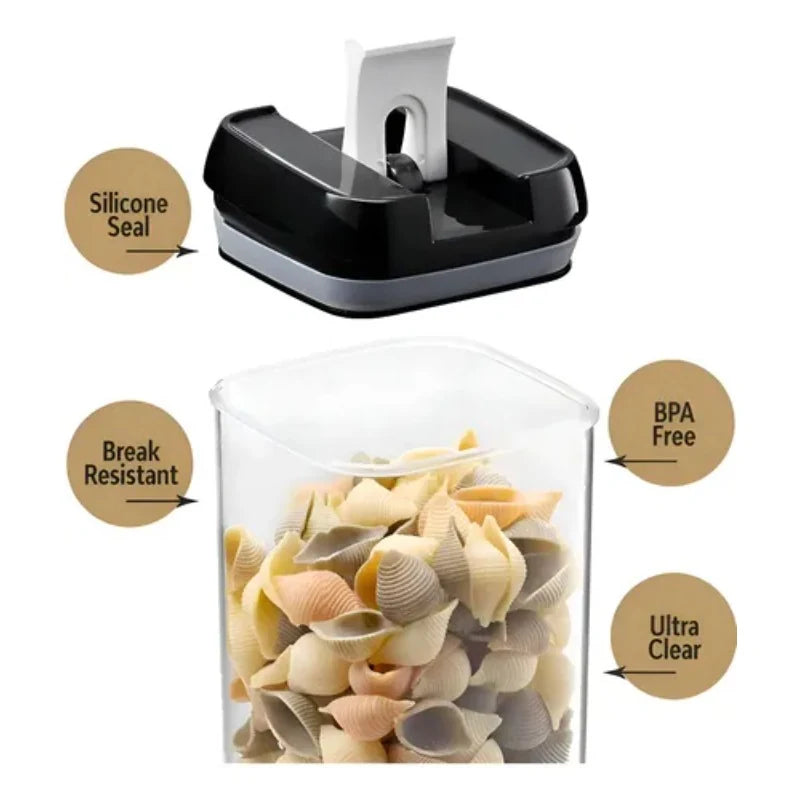 Set x7 Contenedores Herméticos para Despensa – Organiza Pasta, Granos y Especias