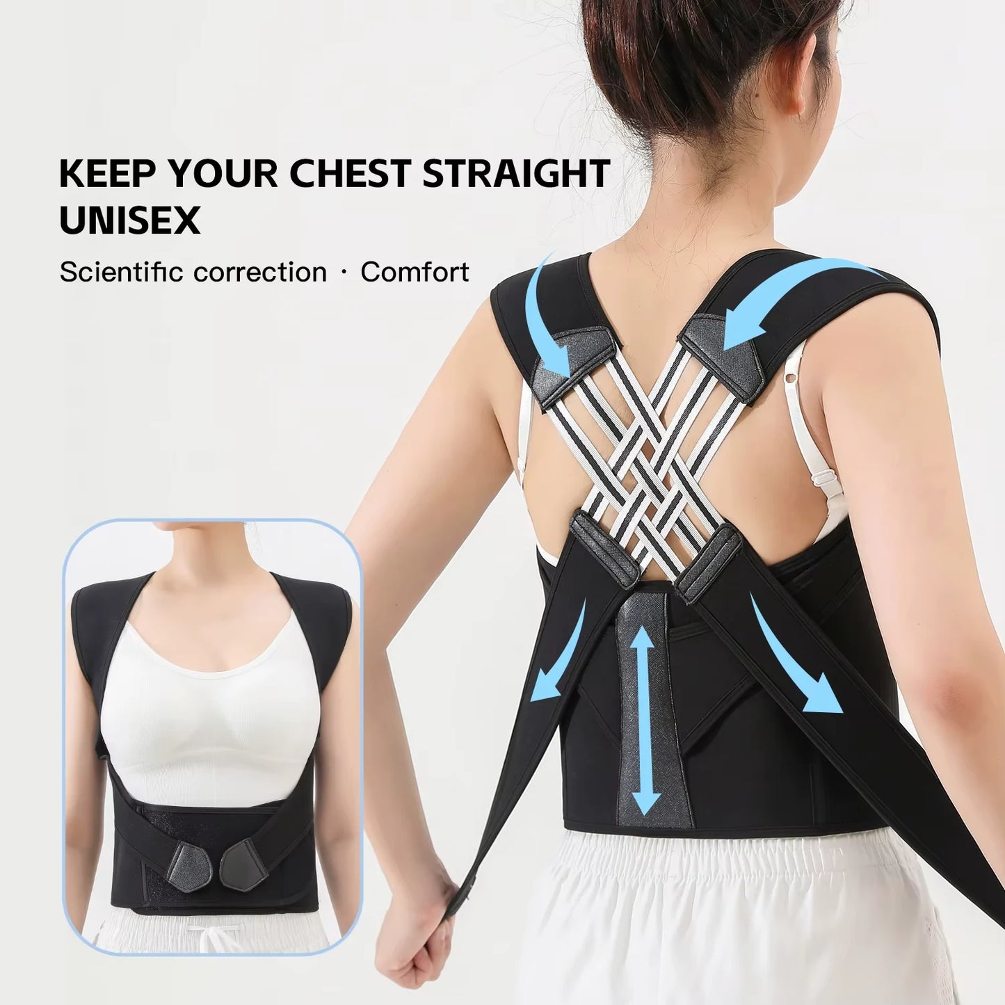 Corrector de Postura Ajustable para Espalda y Hombros – Soporte Lumbar Unisex