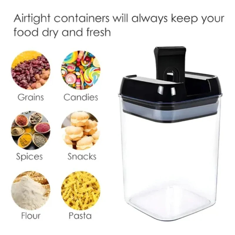 Set x7 Contenedores Herméticos para Despensa – Organiza Pasta, Granos y Especias