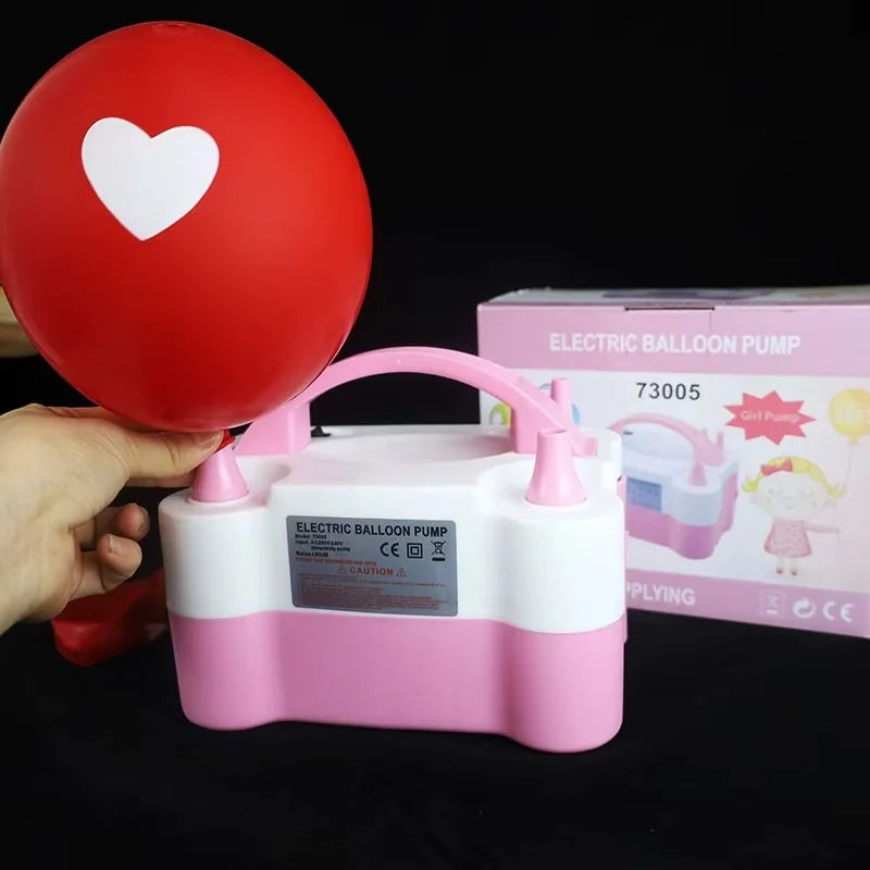 Bomba Eléctrica para Inflar Globos con Doble Boquilla – Fiestas y Decoraciones
