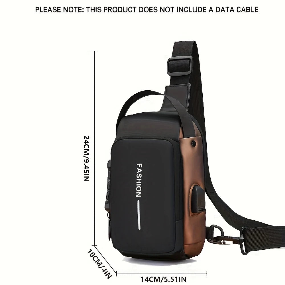 Bolso Manos Libres Antirrobo para Hombre con Clave y Correa Ajustable