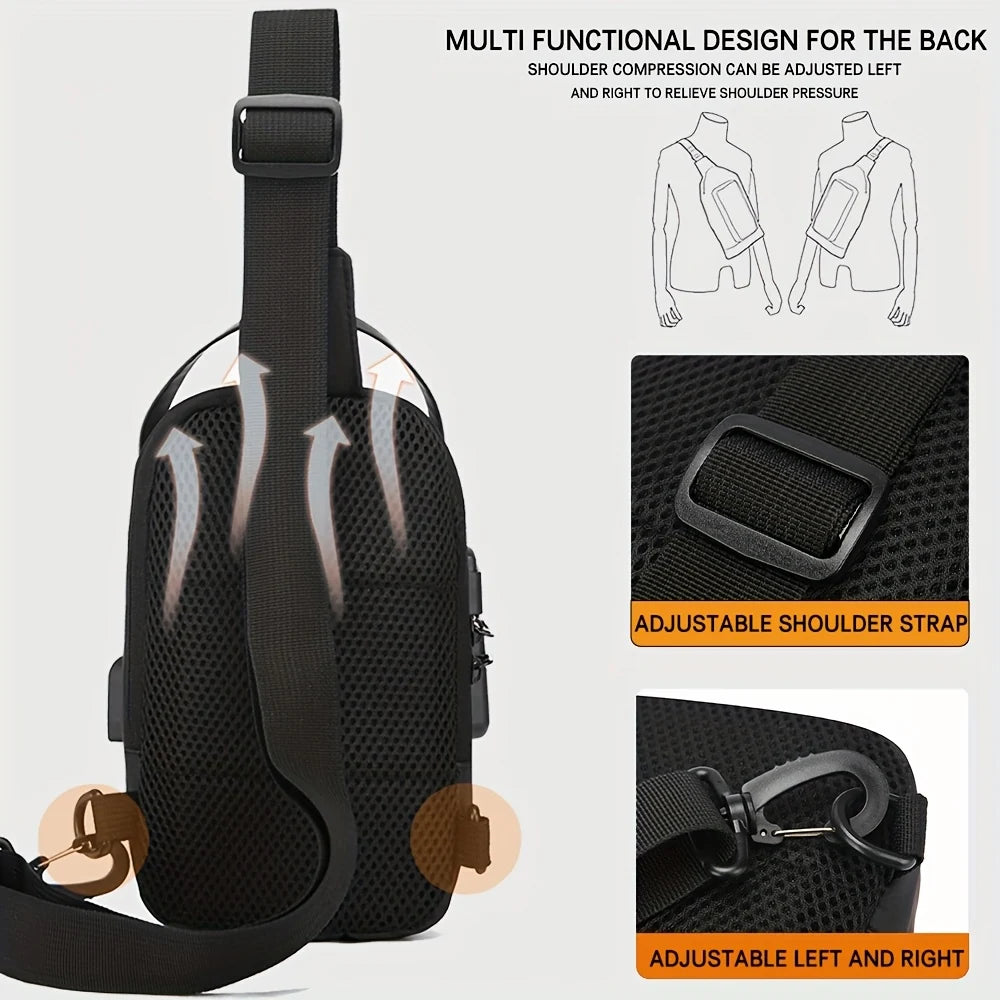 Bolso Manos Libres Antirrobo para Hombre con Clave y Correa Ajustable
