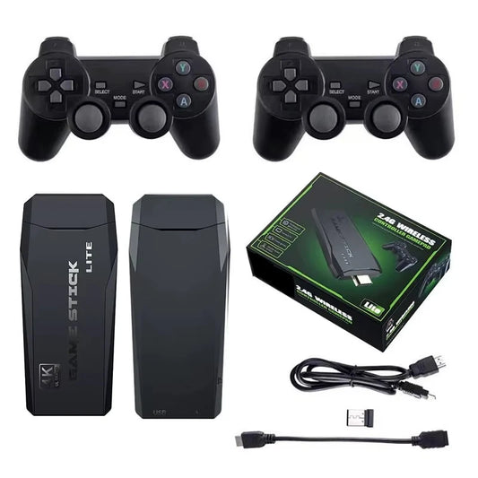 Consola Retro Game Stick 4K HDMI con 2 Controles Inalámbricos para TV