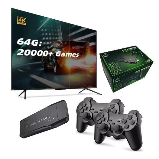 Consola Retro Game Stick 4K HDMI con 2 Controles Inalámbricos para TV