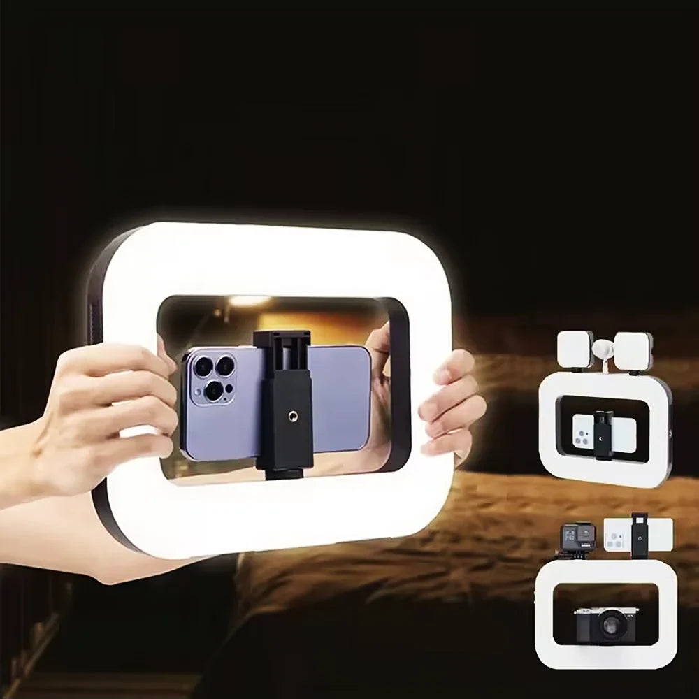 Kit Portátil de Vlogging con Luz LED, Micrófono y Trípode para Celular